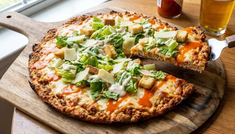 Buffalo Chicken Crust Caesar Pizza