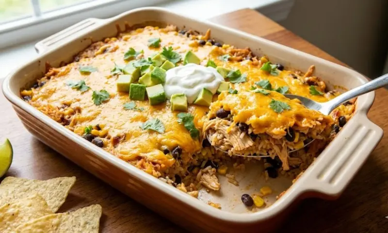 Mix and Bake Chicken Taco Casserole
